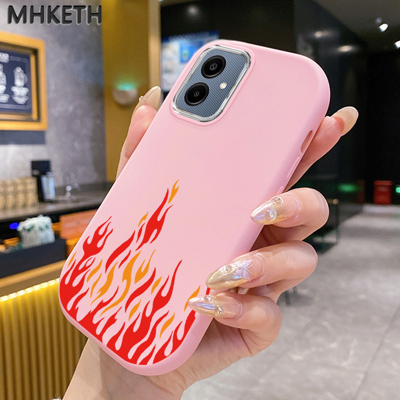 MHKETH เคสสำหรับ Samsung A05 F05 M05 A05s เคสป้องกันโทรศัพท์มือถือลายเปลวไฟ