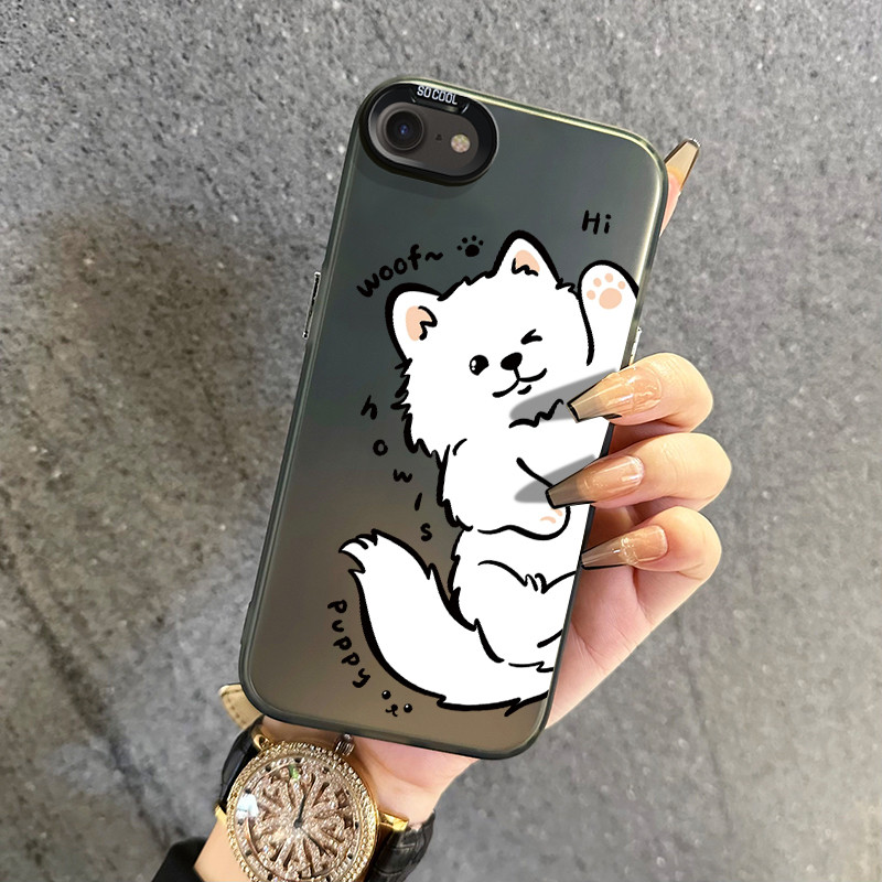 เคสสำหรับ iPhone 6 Plus 6s Plus 7 Plus 8 Plus SE 2020 X Xr Xs Max เคสโทรศัพท์รูปหมาแมวสุดน่ารักและสร้างสรรค์
