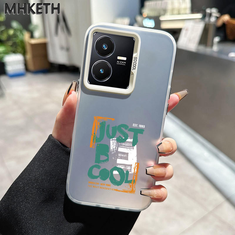 MHKETH เคสสำหรับ VIVO Y22 Y22s Y36 4G Y36 5G Y27 5G Y27S Y77T เคสโทรศัพท์กันกระแทกมีน้ำค้างแข็งโปร่งใสเท่