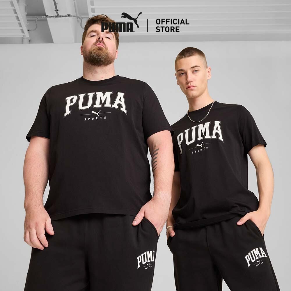 PUMA BASICS - เสื้อยืดผู้ชาย PUMA SQUAD สีดำ - 68179101