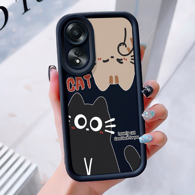 เคสสำหรับ OPPO A58 A78 A58 5G A78 5G A58x 5G A1x A2x เคสโทรศัพท์กระต่ายสามสีซิลิโคนสายคล้องกันกระแทก