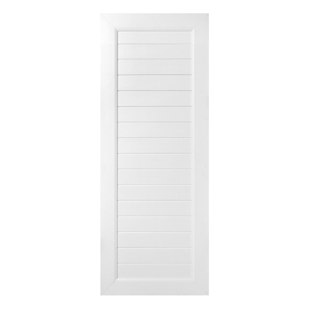 HomePro ประตูห้องน้ำ UPVC  S7018 ลายตาราง 70X180 ซม. สีขาว ไม่เจาะลูกบิด แบรนด์ ASARA