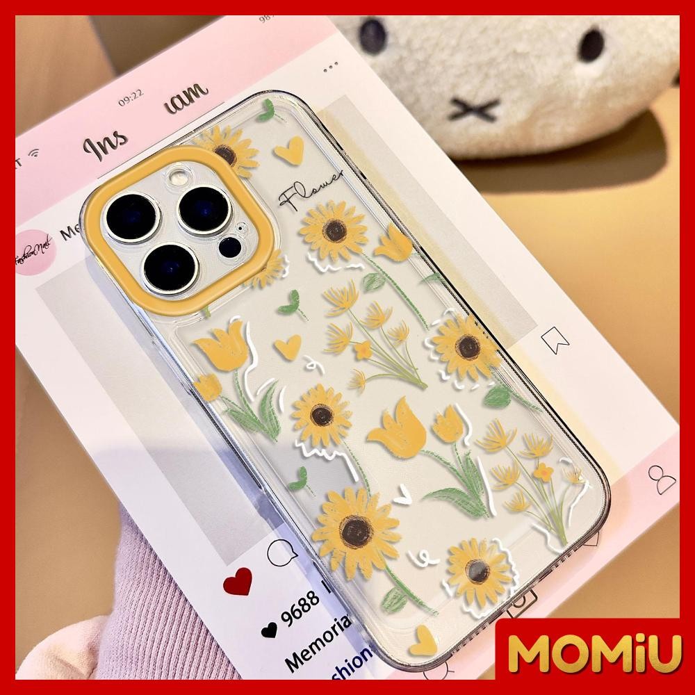 MOMiU - เข้ากันได้สำหรับ เคสไอโฟน11 เคส iphone 16 Pro Max 7Plus XR 12 13 14 15 เคสใส ดอกทานตะวันแสนสวย - รูปที่ 6