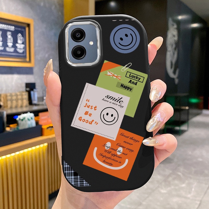 เคสสำหรับ Samsung A05 F05 M05 A05s เคสโทรศัพท์รอยยิ้มเม็ดสีกันกระแทก