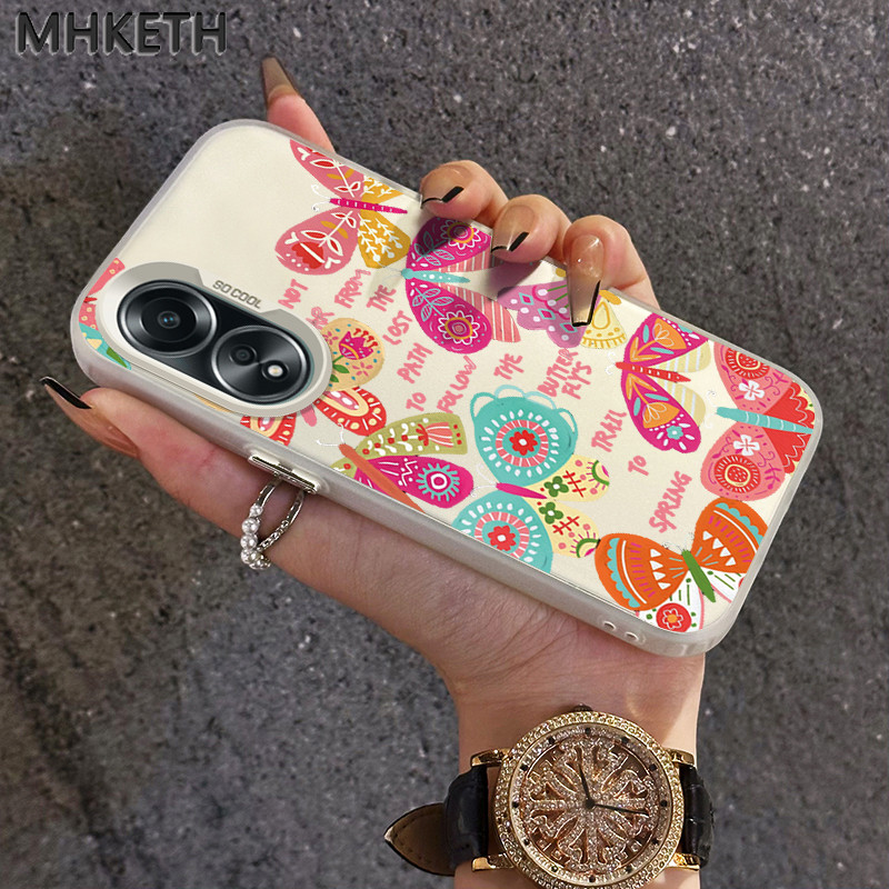 MHKETH เคสสำหรับ OPPO A58 4G A58 5G A58x 5G A78 5G A1x 5G A2x 5G A1 5G A78 4G A98 5G F23 5G เคสโทรศัพท์ผีเสื้อสีสันสดใส