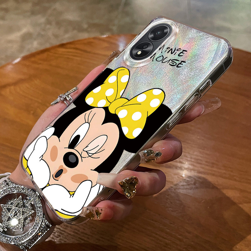เคสสำหรับ OPPO A18 A38 เคสโทรศัพท์การ์ตูนหนูน่ารัก
