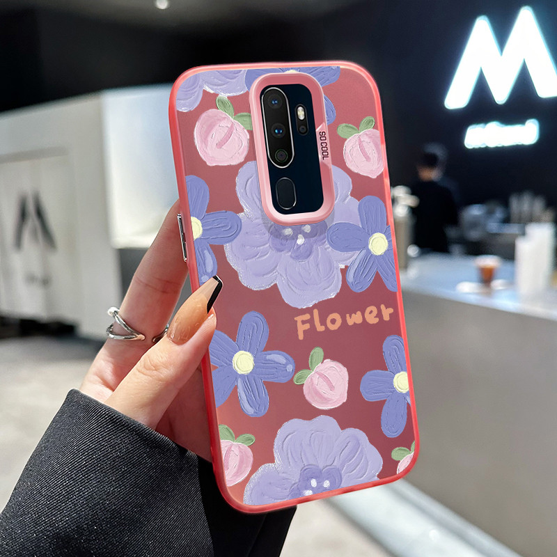 เคสสำหรับ OPPO A5 2020 A9 2020 A11 เคสโทรศัพท์ภาพวาดสีน้ำมันดอกไม้
