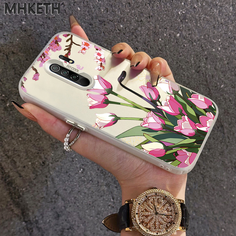 MHKETH เคสสำหรับ Xiaomi Redmi 9 Prime 9A 9T 9C NFC 10A POCO C3 C33 M2 เคสโทรศัพท์ทิวลิปสดใส