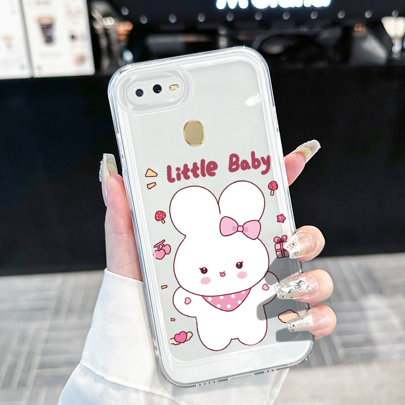 เคสสำหรับ OPPO A7 A5s A12 A12s A11K A5 A3s A12E Realme C1 เคสโทรศัพท์หมีกระต่าย