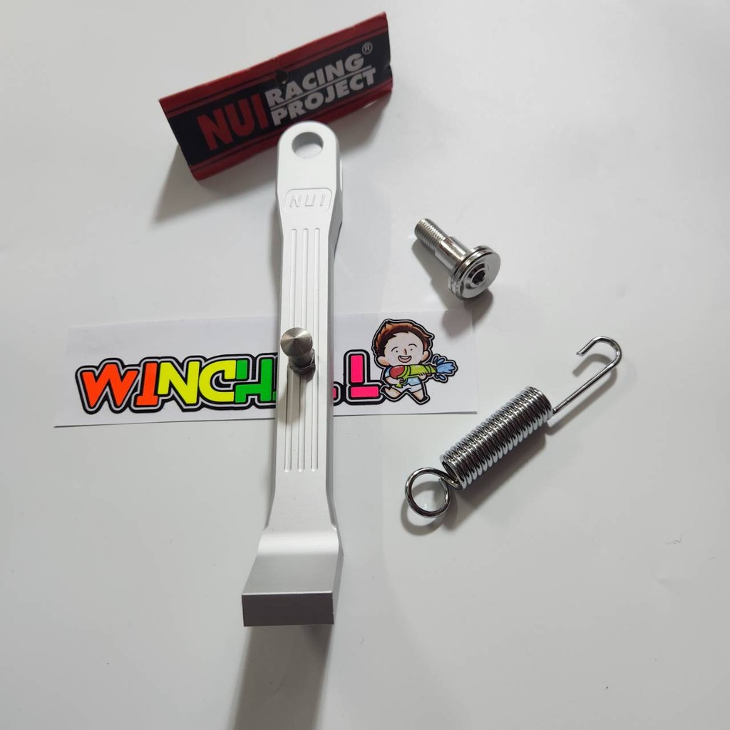 ชุด2ชิ้น น็อตขาตั้ง + ขาตั้งเดิม NUI งานCNC แถมฟรีสปริงขาตั้ง WAVE125R / WAVE125S / WAVE125ไฟเลี้ยวบังลม / WAVE100S UBO