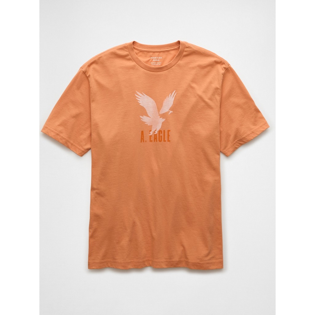 American Eagle เสื้อยืดผู้ชาย G SS SP/SUM CORE BRAND SET IN TEE- CVC 160 DD สี ORANGE SPICE - 017-3437-819