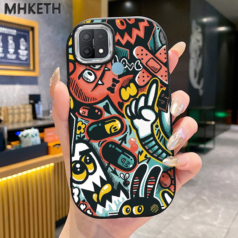 MHKETH เคสสำหรับ OPPO A15 A15s A35 เคสโทรศัพท์กราฟฟิตีอินเทรนด์