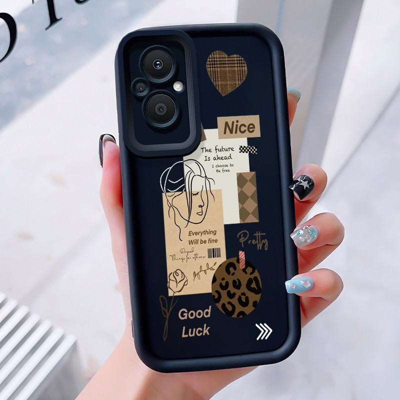 เคสสำหรับ OPPO Reno 7Z 5G 8Z 5G 7 Lite 5G 8 Lite 5G เคสโทรศัพท์รอยยิ้มดอกไม้รูปหัวใจสามสีซิลิโคนกันกระแทก