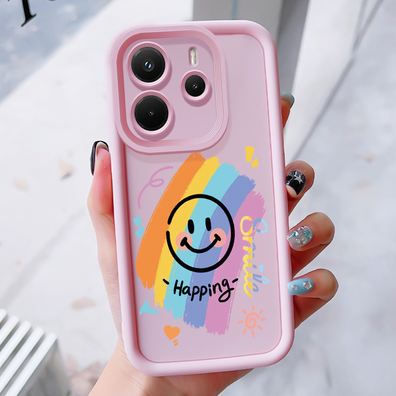 เคสสำหรับ Xiaomi Redmi Note 14 4G Note 14 Pro Plus 5G POCO X7 5G X7 Pro 5G เคสโทรศัพท์โชคดีรอยยิ้มกันกระแทก ราคา ถูกที่สุด ดีลบีเคเค แกลเลอรีภาพที่ 2
