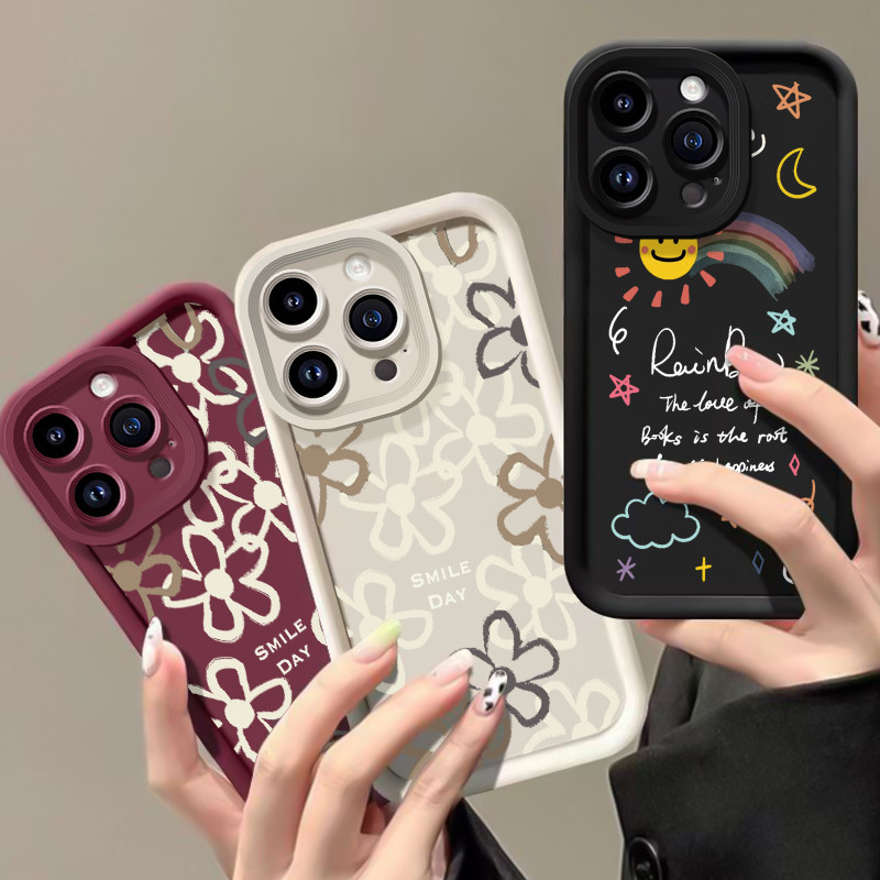 เคสสำหรับ Samsung Galaxy A03s A02s M02s F02s เคสโทรศัพท์รุ้งดอกไม้สามสีซิลิโคนกันกระแทก - รูปที่ 4