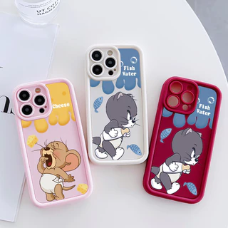 เคสสำหรับ OPPO A74 5G A54 5G เคสโทรศัพท์แมวหนูสามสีซิลิโคนกันกระแทก