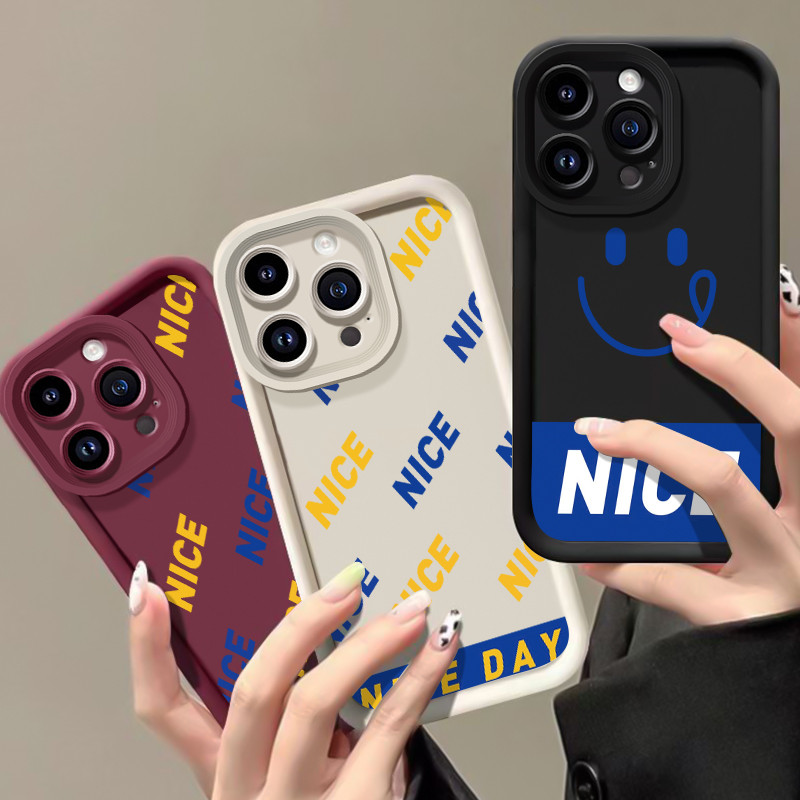 เคสสำหรับ OPPO A74 5G A54 5G เคสโทรศัพท์รอยยิ้มสามสีซิลิโคนกันกระแทก - รูปที่ 4