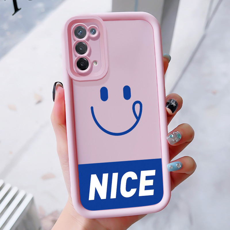 เคสสำหรับ OPPO A74 5G A54 5G เคสโทรศัพท์รอยยิ้มสามสีซิลิโคนกันกระแทก - รูปที่ 2