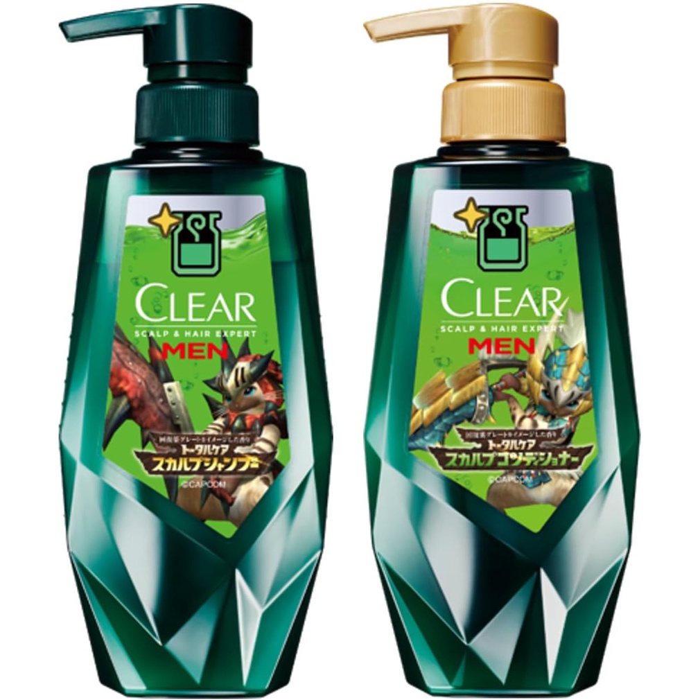 Clear For Men Total Care Monster Hunter Limited Collaboration Men's Shampoo Pump Pair 12.3 oz (350 g