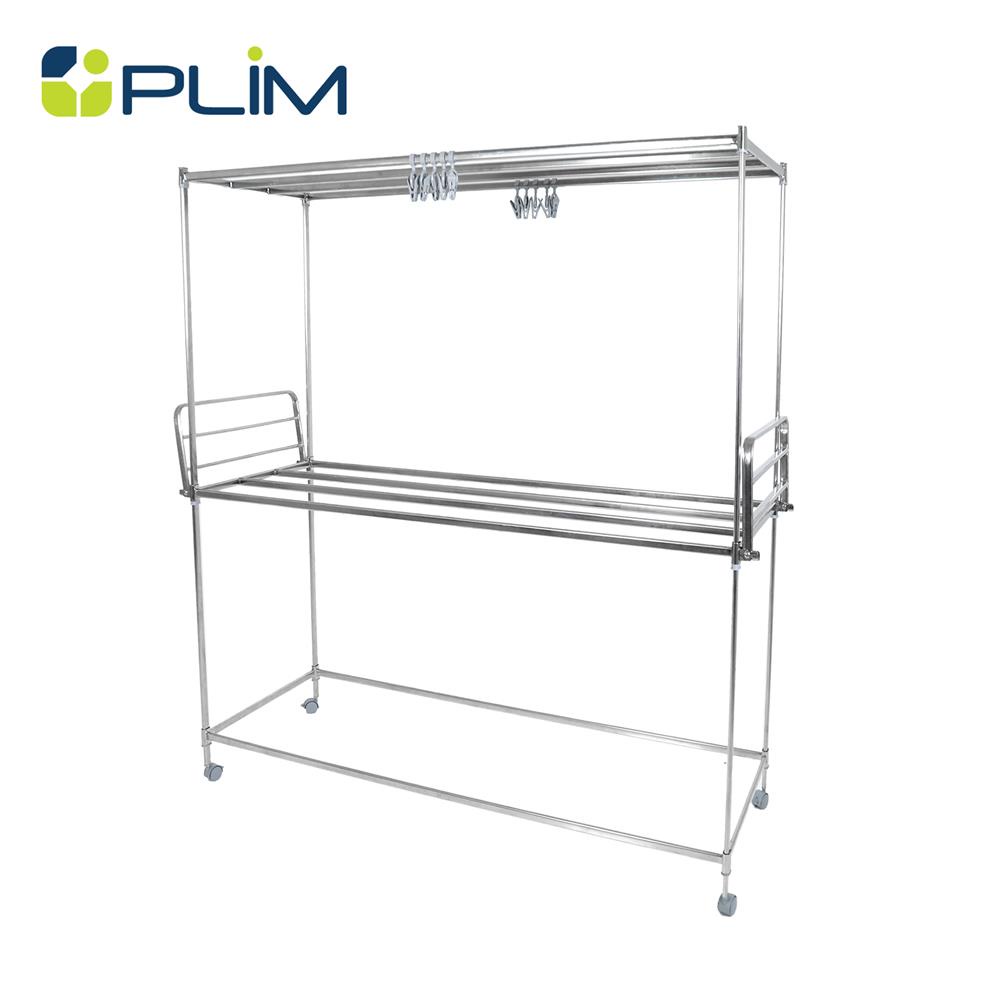 HomePro ราวตากผ้าสเตนเลส 8 เส้น มีล้อและปีก  FORTE 1.5 ม. แบรนด์ PLIM