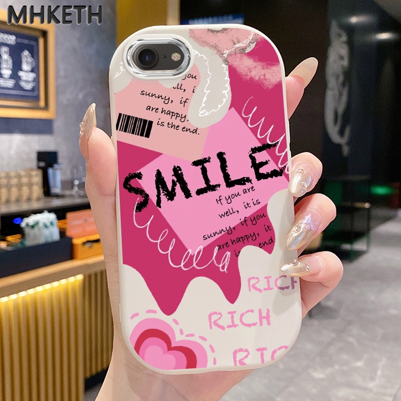 เคสสำหรับ iPhone 6 Plus 6s Plus 7 Plus 8 Plus X Xs Max Xr 11 Pro Max เคสโทรศัพท์กันกระแทกซิลิโคนลายยิ้มตามสมัยนิยม