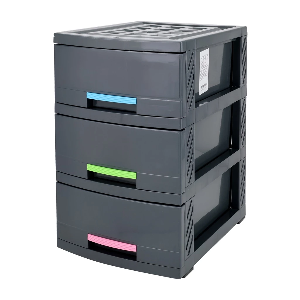 ตู้ลิ้นชักอเนกประสงค์ 3 ชั้น Mushi KASSA HOME รุ่น API-1100M3 ขนาด 41 x 32.5 x 50.4 ซม. สีเทา