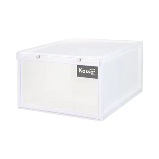 กล่องใส่รองเท้าแบบซ้อนได้ Magnet KASSA HOME รุ่น API-1017-WH ขนาด 37.5 x 28 x 18.3 ซม. สีขาว