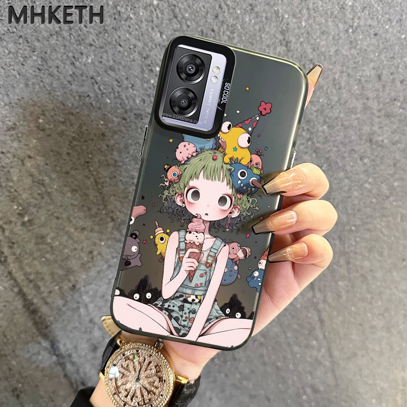 เคสสำหรับ OPPO A57 2022 A77 2022 A57s A57e A77s เคสโทรศัพท์สำหรับหญิงสาวน่ารักไอศกรีมแฟนตาซี