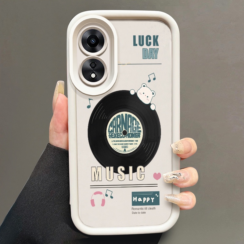 เคสสำหรับ OPPO A58 A78 A58 5G A78 5G A58x 5G A1x A2x A98 5G F23 5G A1 5G เคสโทรศัพท์ดนตรีกระต่ายหมี