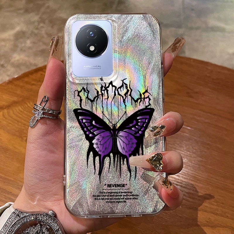 เคสสำหรับ VIVO Y02 Y02A Y02T Y11 2023 เคสโทรศัพท์ผีเสื้อ