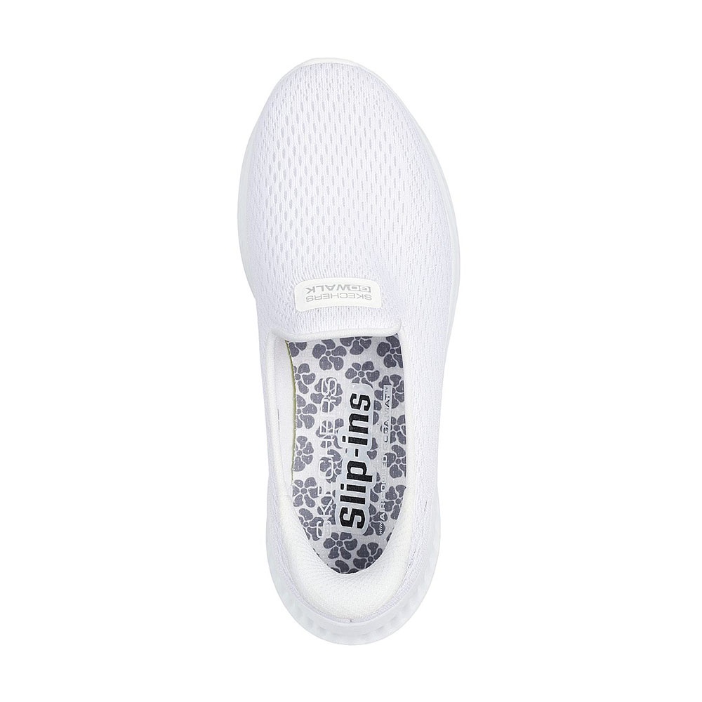 Skechers สเก็ตเชอร์ส รองเท้าผู้หญิง Women Slip-ins GoWalk Now Ivy Walking Shoes - 125644-WHT Air-Cooled Goga Mat
