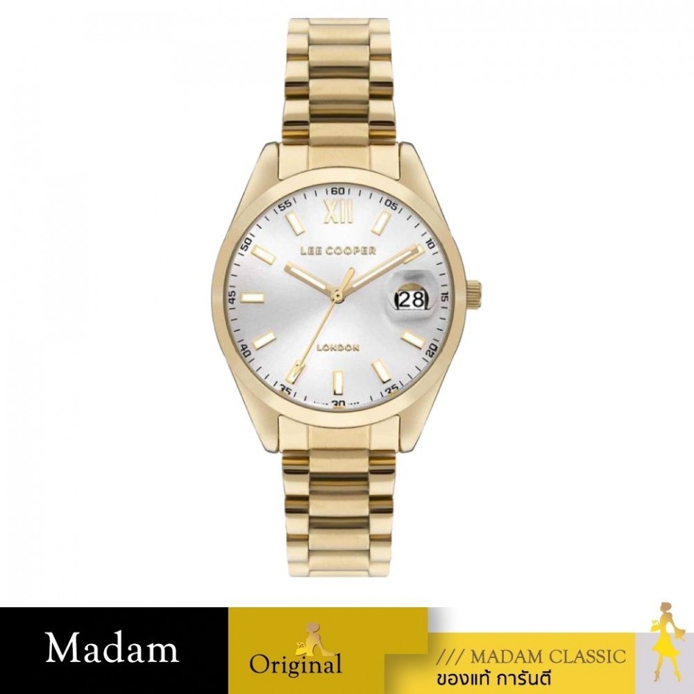 ของแท้ 💯% นาฬิกาข้อมือผู้หญิง LEE COOPER LC07827.130 34 MM. Stainless steel GOLD
