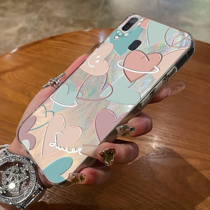 เคสสำหรับ Samsung A30 A20 A32 A33 A34 5G M10s เคสโทรศัพท์แนวโน้มกันกระแทกสีสันรักหัวใจ