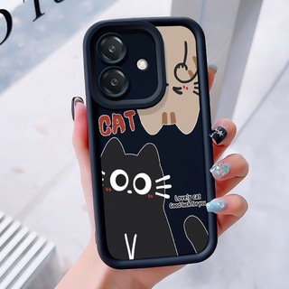 เคสสำหรับ OPPO A3 4G A3 Pro 5G A3X 4G A3X 5G A40 A60 5G เคสโทรศัพท์แมวน่ารักสามสีซิลิโคนกันกระแทก
