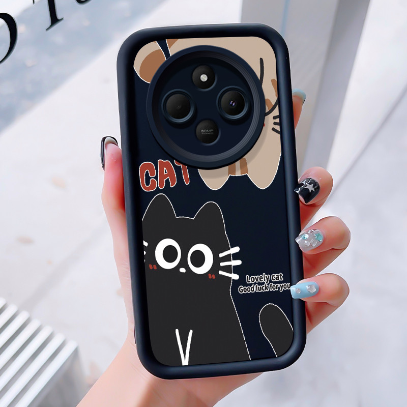 เคสสำหรับ Xiaomi Redmi 14C 4G 14C 5G A3 Pro 4G A4 5G POCO C75 เคสโทรศัพท์แมวน่ารักสามสีซิลิโคนกันกระแทก
