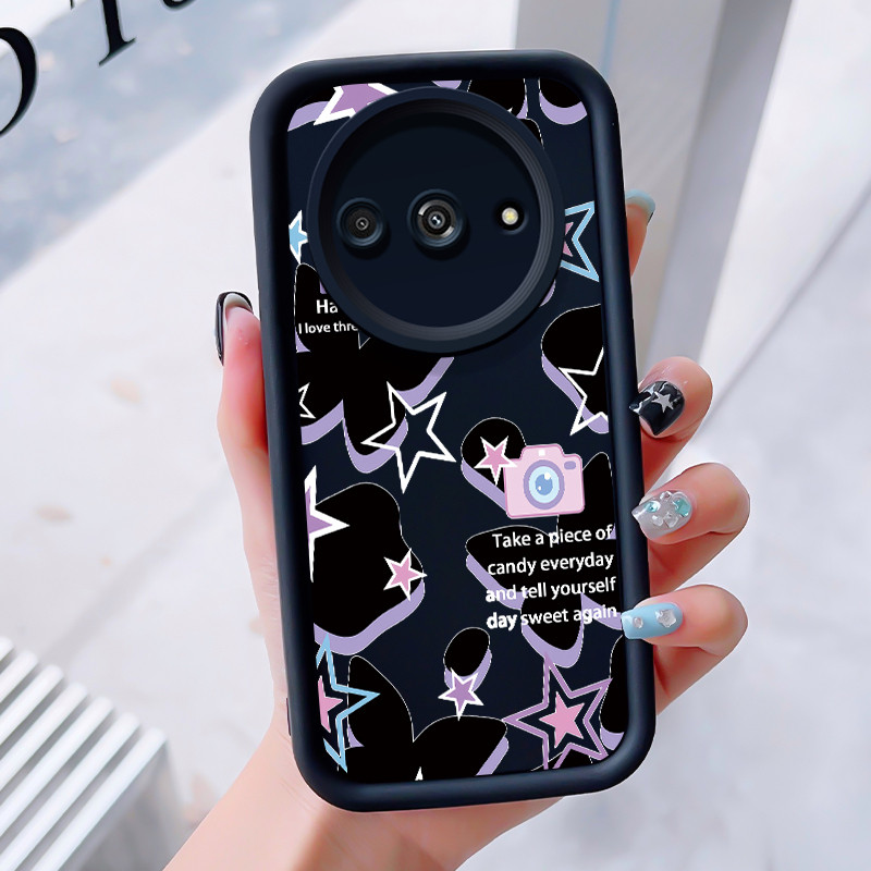 เคสสำหรับ Xiaomi Redmi A3 A3X POCO C61 เคสโทรศัพท์ผีเสื้อดาวสามสีซิลิโคนกันกระแทก