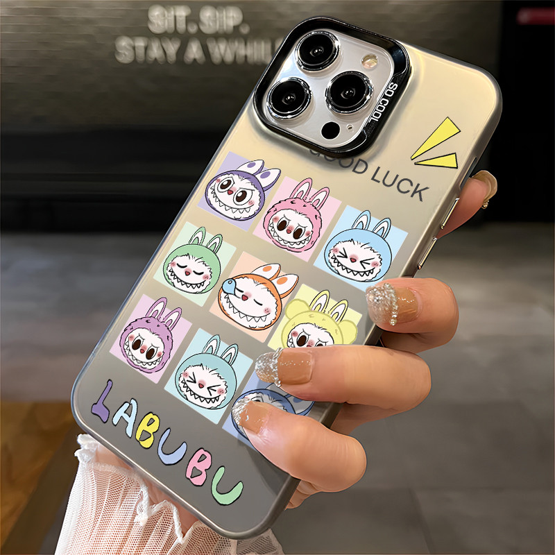 MHKETH เคสสำหรับ OPPO A74 A95 F19s F19 Pro A94 Reno 5F Reno 5 lite Reno 6 Lite เคสโทรศัพท์ LABUBU อีโมจิยอดนิยมและน่ารัก - รูปที่ 3