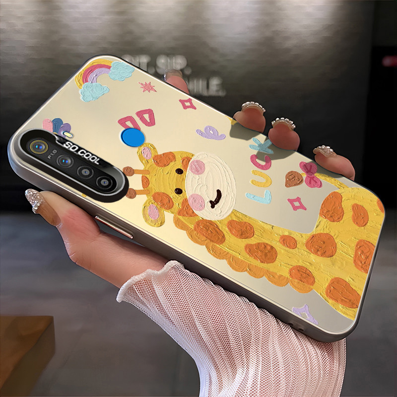 เคสสำหรับ Realme 5 5i 5s 6i C3 C3i เคสโทรศัพท์สัตว์น่ารักยีราฟเปลือกแข็งกันกระแทก