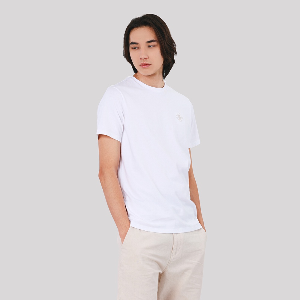 John Henry เสื้อยืดผู้ชาย ทรงเข้ารูป รุ่น JH S325MTSSM08 - สีขาว