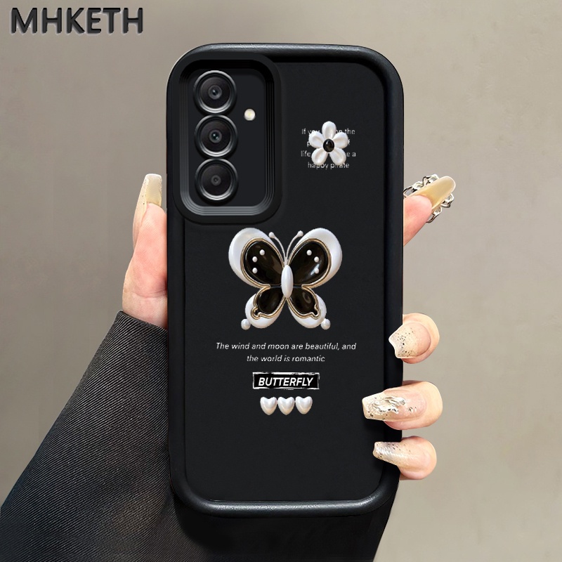 เคสสำหรับ Samsung A25 A15 5G A14 A13 A04s A13 Lite A04s A12 5G F12 M12 A11 M11 A10s M01s เคสโทรศัพท์ผีเสื้อแฟชั่น