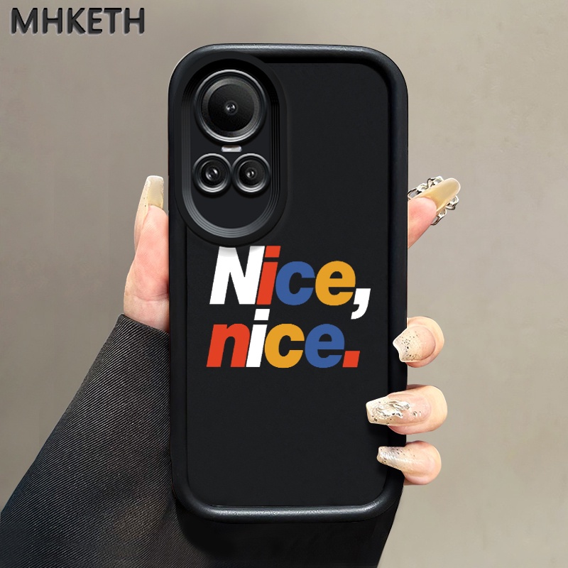 เคสสำหรับ OPPO Reno 10 5G Reno 10 Pro 5G Reno 11 5G 8T 5 5K 6 เคสซิลิโคนป้องกันป้องกันโทรศัพท์ตกแบรนด์อินเทรนด์ส่วนบุคคล