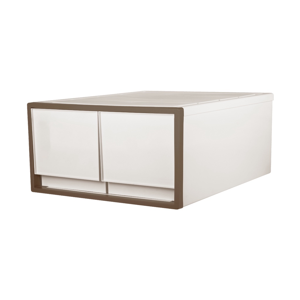 กล่องลิ้นชักอเนกประสงค์ซ้อนได้ 2 ช่อง Hotaru KASSA HOME รุ่น LKW-CB-92 สีครีม - น้ำตาล