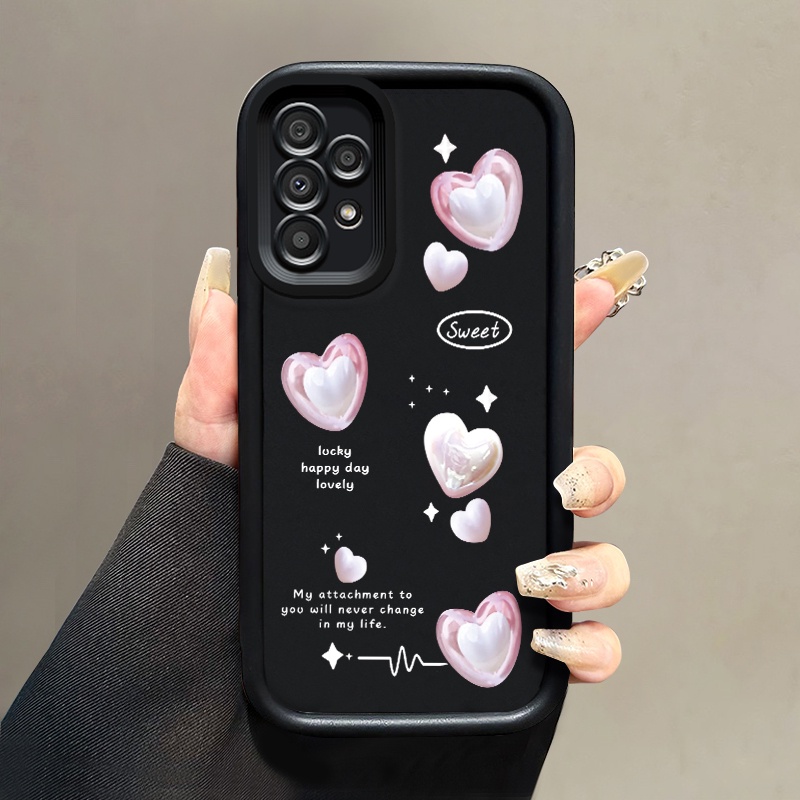 เคสสำหรับ Samsung Galaxy A33 5G A34 5G A53 5G A54 5G A23 A32 เคสโทรศัพท์รักหัวใจกันกระแทก