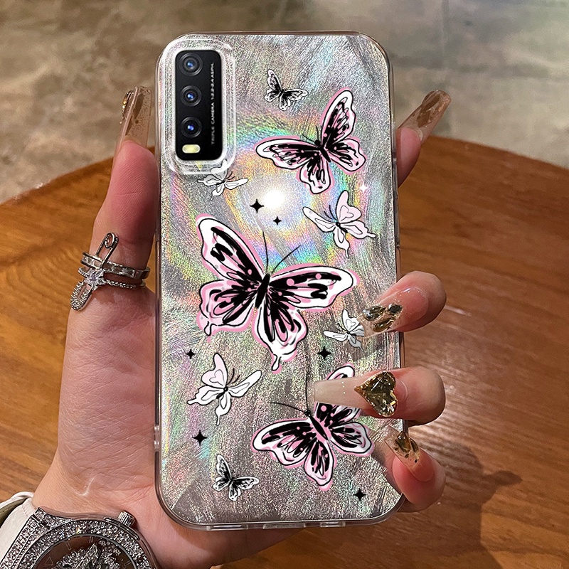เคสสำหรับ VIVO Y20 Y20i Y20s Y12s Y12a Y20t Y30G Y20S G Y20S D Y20S M Y11s เคสโทรศัพท์ใหม่ผีเสื้อสวย