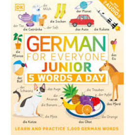 GERMAN FOR EVERYONE JUNIOR: 5 WORDS A DAY (WITH FREE ONLINE AUDIO) (9780744036800) c321 crma