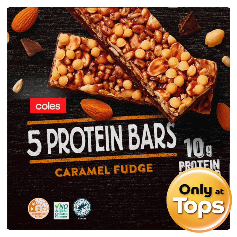 🍉 โคลส์มูสลี่ถั่วผสมคาราเมลชนิดแท่ง 190กรัม 🍍 Coles Muesli Caramel Fudge Bars 190g. 📌 9310645337739 