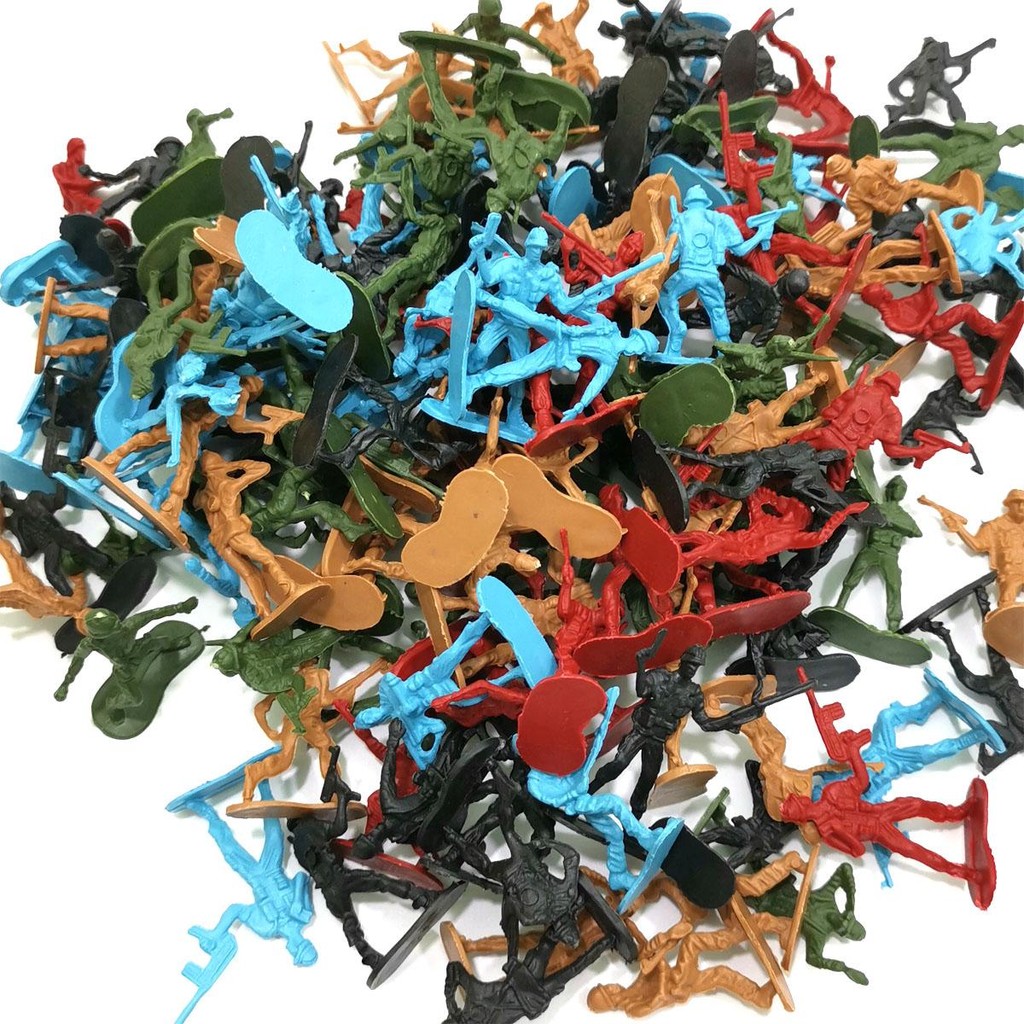 BKLTOY โมเดลทหาร หุ่นทหาร ทหารจิ๋ว กองทัพทหารจิ๋ว ทหารของเล่น ของเล่นเด็ก คละสีจำนวน145ชิ้น 211