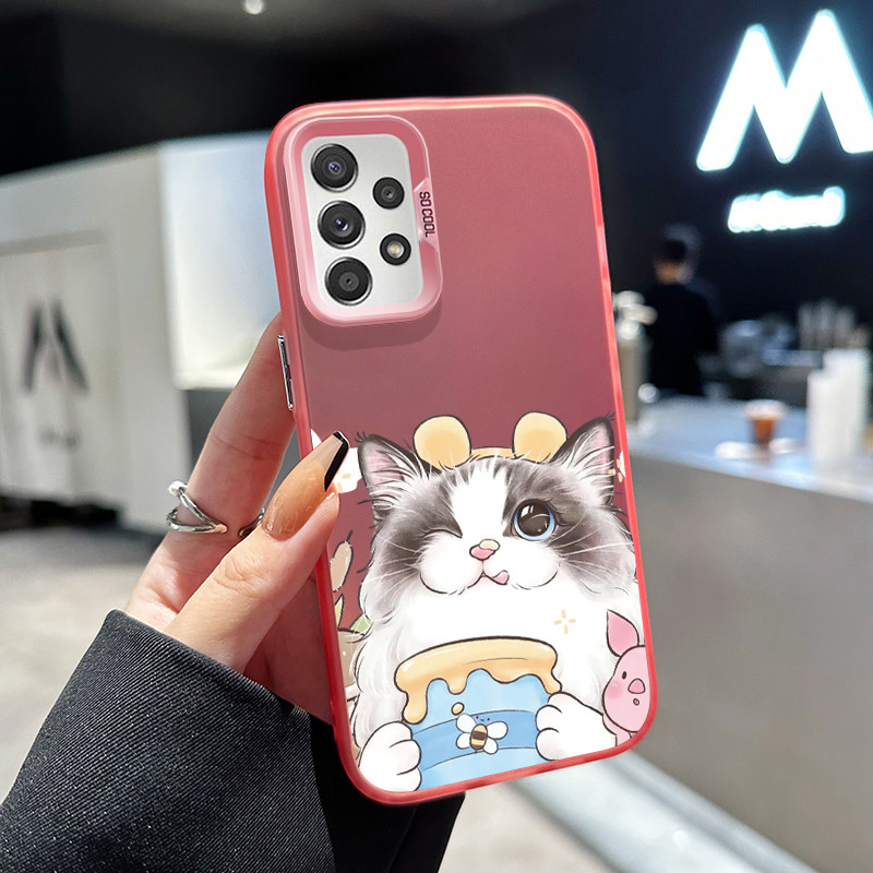 เคสสำหรับ Samsung A52 4G A52 5G  A52s 5G A51 M40S A50 A50S A53 5G A54 5G เคสโทรศัพท์การ์ตูนแมวน่ารัก