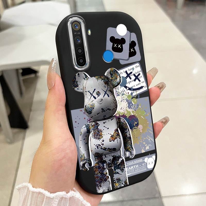 เคสสำหรับ Realme 5 5i 5s 6i C3 C3i 8 5G 8S 5G Q3 Q3i V13 5G Narzo 30 5G เคสโทรศัพท์กราฟฟิตีหมี