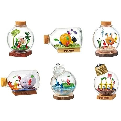 พร้อมส่งจากญี่ปุ่นถึงใน 9 วัน✨ฟิกเกอร์ของเล่น กล่องเก็บ Terrarium แบบ PVC Pikmin 6 แบบ 6 ชิ้น (80 x 